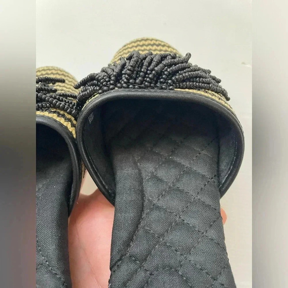 BIRDIES Spice Market Songbird Slides Faux Raffia Beaded Fringe Trim Size 8.5 - Picture 8 of 9